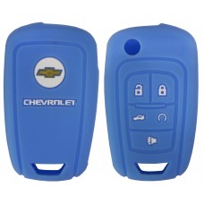 FUNDA DE SILICON PARA CONTROL CHEVROLET Camaro 5 botones con logo color Azul