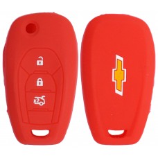 FUNDA DE SILICON PARA CONTROL CHEVROLET Cruze-Malibu 3 botones color Rojo