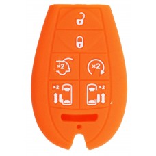 FUNDA DE SILICON PARA CONTROL CHRYSLER tipo fobik 6 botones color Naranja