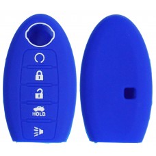 FUNDA DE SILICON PARA CONTROL NISSAN de presencia 5 botones color Azul
