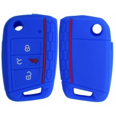 FUNDA DE SILICON PARA CONTROL VW de 4 botones color Azul