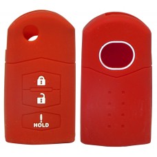 FUNDA DE SILICON PARA CONTROL MAZDA de 3 botones con logo Color Rojo