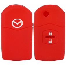 FUNDA DE SILICON PARA CONTROL MAZDA de 2 botones con logo Color Rojo