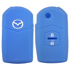 FUNDA DE SILICON PARA CONTROL MAZDA de 2 botones con logo Color Azul