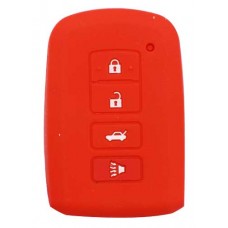 FUNDA DE SILICON PARA CONTROL TOYOTA 4 Botones de presencia con logo  color Rojo
