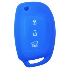 FUNDA DE SILICON PARA CONTROL HYUNDAI de 3 botones con logo Color Azul