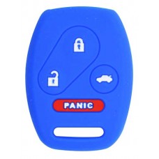 FUNDA DE SILICON PARA CONTROL HONDA 4 botones realzados color Azul con Logo