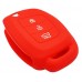FUNDA DE SILICON PARA CONTROL HYUNDAI de 3 botones con logo Color Rojo